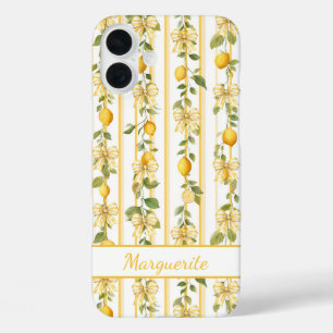 Coques iPhone 16 Plus Vignes de Citron avec des Nœuds Coquettes Monogram