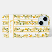 Coques Case-Mate iPhone Vignes de Citron avec des Nœuds Coquettes Monogram (Verso (horizontal))