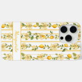 Coques Case-Mate iPhone Vignes de citron avec des nœuds coquettes monogram (Verso (horizontal))