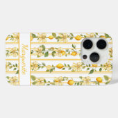 Coques Case-Mate iPhone Vignes de citron avec des nœuds coquettes monogram (Verso (horizontal))