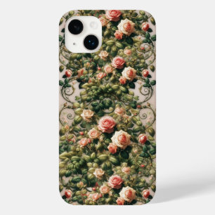 Coque Pour iPhone 14 Plus Vignes de roses roses florales Shabby Chic