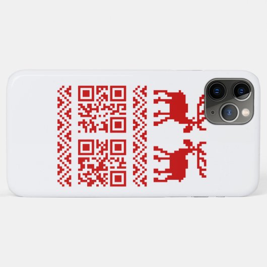 Coques Case-Mate iPhone Vilain Sweater QR Code Bonne année! (Dos (Horizontal))