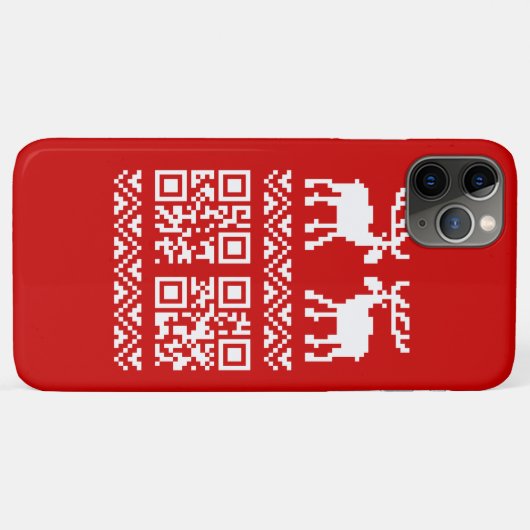 Coques Case-Mate iPhone Vilain Sweater QR Code Bonne année! (Dos (Horizontal))