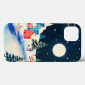 Coques Case-Mate iPhone Village de neige bleu d'hiver (Verso (horizontal))