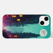 Coques Case-Mate iPhone ville de néon (Verso (horizontal))