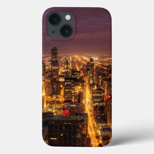 Coques Case-Mate iPhone Ville de nuit de Chicago (Verso)