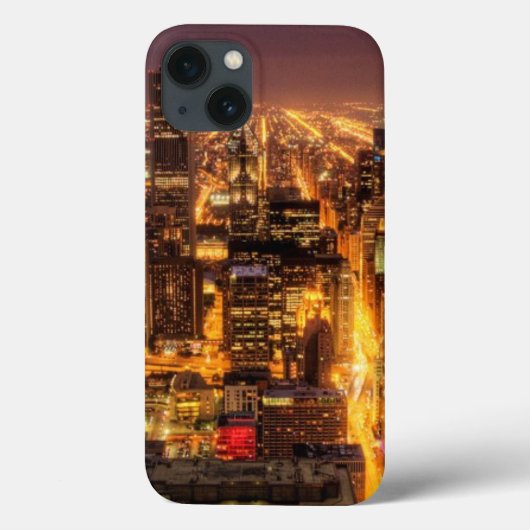 Coques Case-Mate iPhone Ville de nuit de Chicago (Verso)
