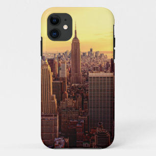 Coque iPhone 11 Ville d'horizon de New York avec l'état d'empire