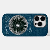 Coques Case-Mate iPhone Ville panoramique noire et blanche sous la Lune (Verso (horizontal))