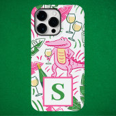 Coques Case-Mate iPhone Vin Alligator Pink vert Monogramme