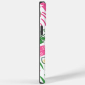 Coques Case-Mate iPhone Vin Alligator Pink vert Monogramme (Verso / Droite)