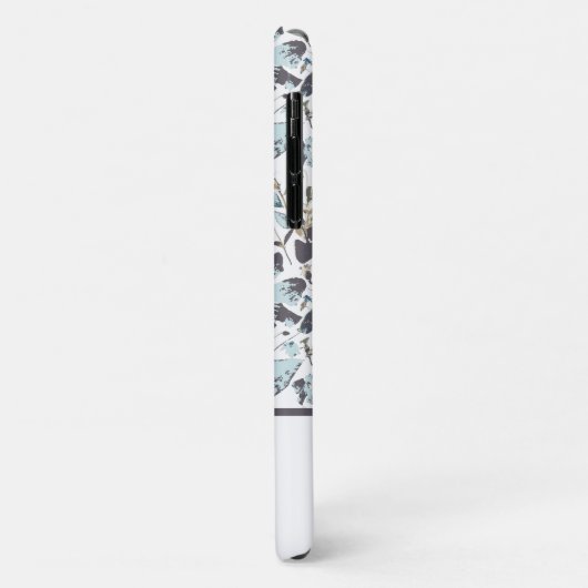 Coques Case-Mate iPhone Vin d'aquarelle bleu clair monogramme (Dos/Gauche)