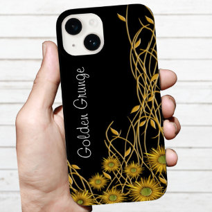 Coque Pour iPhone 14 Vin de Grunge Jaune Doré Personnalisé