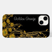 Coques Case-Mate iPhone Vin de Grunge Jaune Doré Personnalisé (Verso (horizontal))