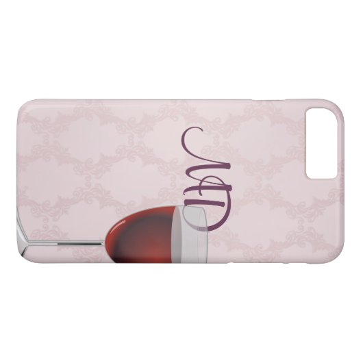 Coques Case-Mate iPhone vin et damas rose rousse (Dos (Horizontal))