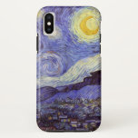 Coques Pour iPhone Vincent Van Gogh Starry Nuit Vintage Art<br><div class="desc">Vincent van Gogh Starry Night Art Peinture Starry Night est un tableau de l'artiste post-impressionniste néerlandais Vincent van Gogh. Le ciel bleu de la nuit est rempli de nuages tourbillonnants, d'étoiles et d'une lune brillante croissant. La Nuit étoilée est la seule nocturne de la série de vues depuis la fenêtre...</div>