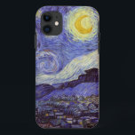 Coque iPhone 11 Vincent Van Gogh Starry Nuit Vintage Art<br><div class="desc">Vincent van Gogh Starry Night Art Peinture Starry Night est un tableau de l'artiste post-impressionniste néerlandais Vincent van Gogh. Le ciel bleu de la nuit est rempli de nuages tourbillonnants, d'étoiles et d'une lune brillante croissant. La Nuit étoilée est la seule nocturne de la série de vues depuis la fenêtre...</div>