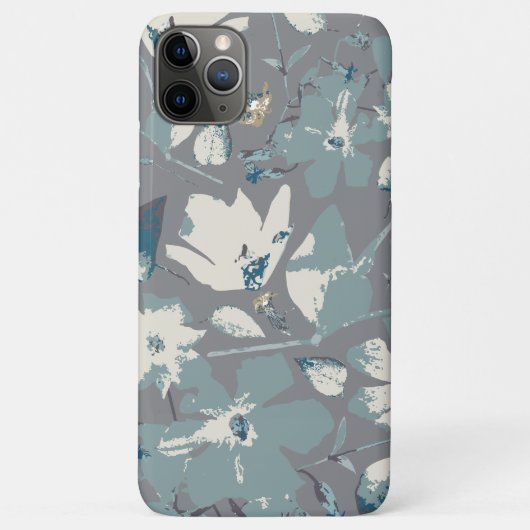 Coques Case-Mate iPhone Vins à fleurs Crème bleue gris Flore Impression (Dos)
