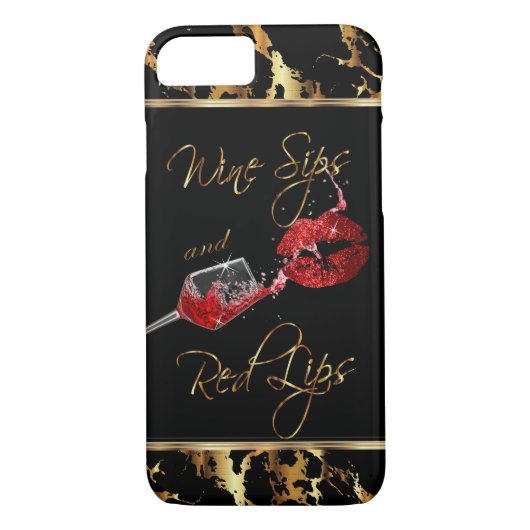Coques Case-Mate iPhone Vins et lèvres rouges (Dos)