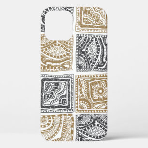 Case-Mate iPhone Case vintage abstrait doodle motif sans couture. Noir