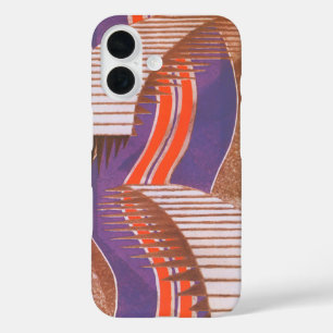 Coques iPhone 16 Vintage Art Déco Jazz Pochoir Escalier Motif
