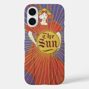 Coques iPhone 16 Vintage Art Nouveau, Journal New York Sun