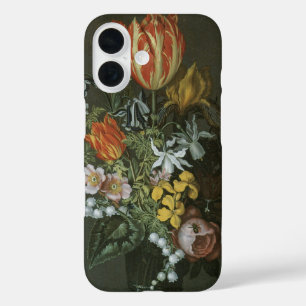 Coques iPhone 16 Vintage baroque, fleurs de vase de nature morte fl