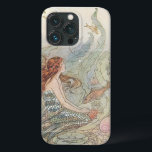 Coques Pour iPhone Vintage Belle Sirène Fille Sous La Mer<br><div class="desc">Beau Sous la mer Vintage de sirène coque Décor.</div>