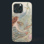 Coques Pour iPhone Vintage Belle Sirène Fille Sous La Mer<br><div class="desc">Beau Sous la mer Vintage de sirène coque Décor.</div>