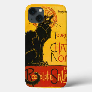 iPhone 13 Case Vintage Black Cat Art nouveau Paris Cute Conversat
