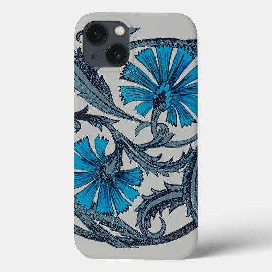 Coques Case-Mate iPhone vintage bleu antique fleurs artisanat rustique (Verso)