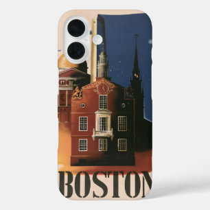 Coques iPhone 16 Vintage Boston, Massachusetts Départ à cheval de P