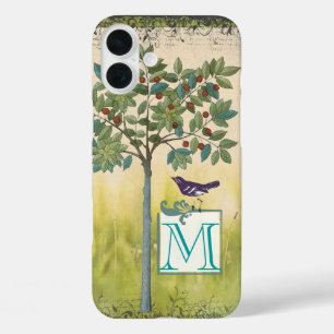 16 Plus Case Vintage Cerisier Arbre Monogramme iPhone