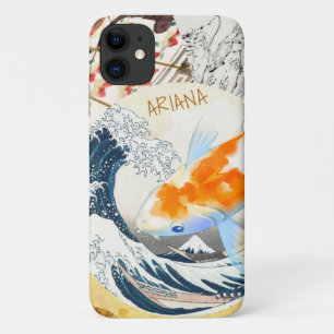Case-Mate iPhone Case Vintage Chic Gold Koi Pond de Japonais Monogramme