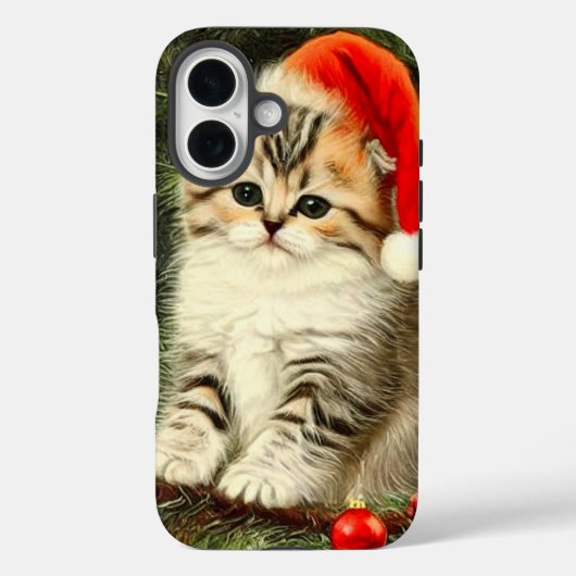 Coques Case-Mate iPhone Vintage Christmas Kitten (Verso)
