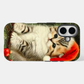 Coques Case-Mate iPhone Vintage Christmas Kitten (Verso (horizontal))