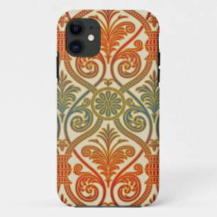 Coque Case-Mate Pour iPhone Vintage Damask Contour Wallpaper - bleu violet rou