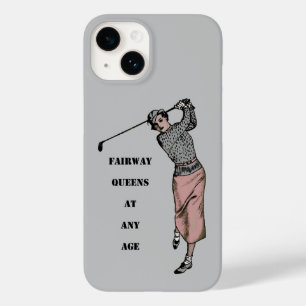 Coque Pour iPhone 14 Vintage Femme Golfeuse Swing Golf Club URM