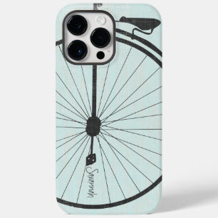 Coque Pour Pour iPhone 14 Pro Max Vintage fille Aqua bleu Vélo LINE Iphone