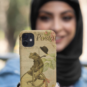 Case-Mate iPhone Case Vintage French Postcard Frog Riding