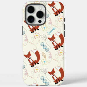 Coques iPhone 16 Pro Max Vintage Girl Woodland Animaux Fox Motif