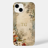 Coques Case-Mate iPhone Vintage Grunge Artisan Monogramme Botanique (Verso)