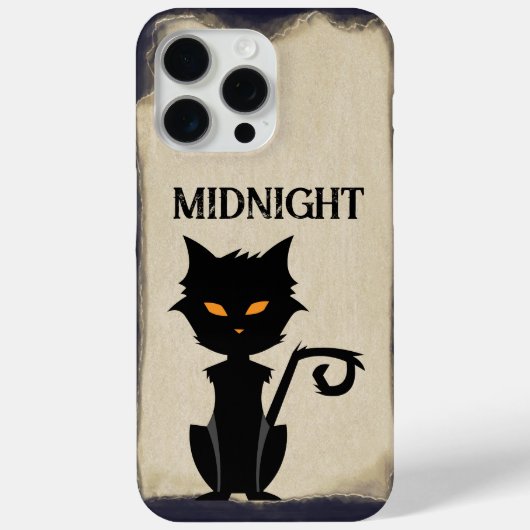 Coques Case-Mate iPhone Vintage HALLOWEEN Chat noir (Verso)