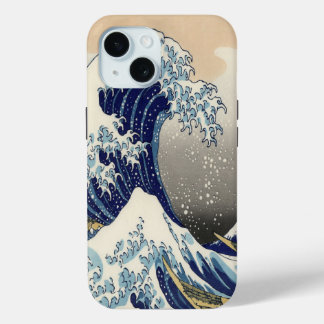 Coque Pour iPhone 15 vintage japonais art paysage océanique grande vagu