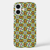 Vintage jaune Bleu Brown Barcelone Motif