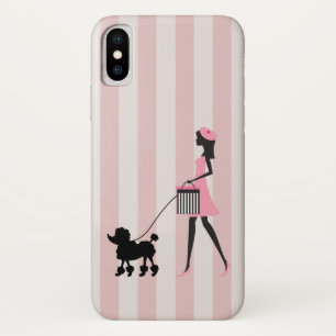 Case-Mate iPhone Case Vintage Lady marche caniche noire