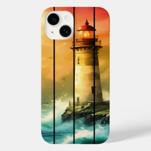 Coque Pour iPhone 14 Vintage Light House Sea Shore Ocean Watch