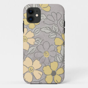 Etui iPhone Case-Mate Vintage Mariage floral jaune et gris