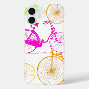 Coques iPhone 16 Plus Vintage moderne Vélo couleur brillante Motif néon