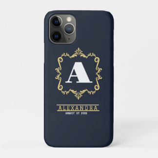 Case-Mate iPhone Case Vintage monogram name initials bride and groom